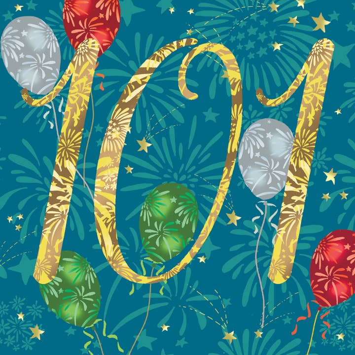 Twizler Ltd - Venta al por mayor Tarjetas de cumpleaños - Tarjeta de cumpleaños número 101 para él o para ella