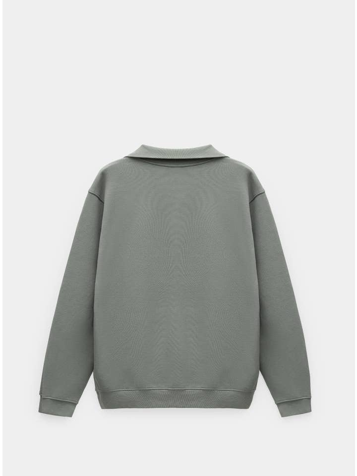 wetheknot - Wholesale Sweatshirt - Unisex - Half-zip sweatshirt (grey) — Organic cotton4