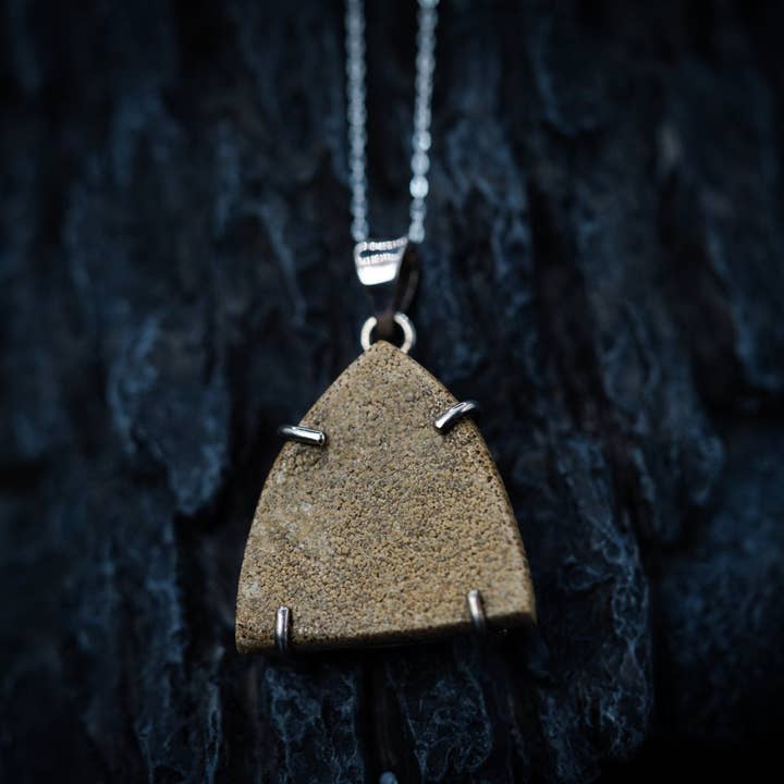 Black Feather Design - Wholesale Pendant/Charm Necklace - Dinosaur Egg Necklace - Fossil Jewellery - 925 Silver
