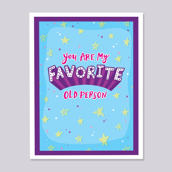 Handbeschriftete Lieblingskarte Old Person für den Großhandel von Design Corner