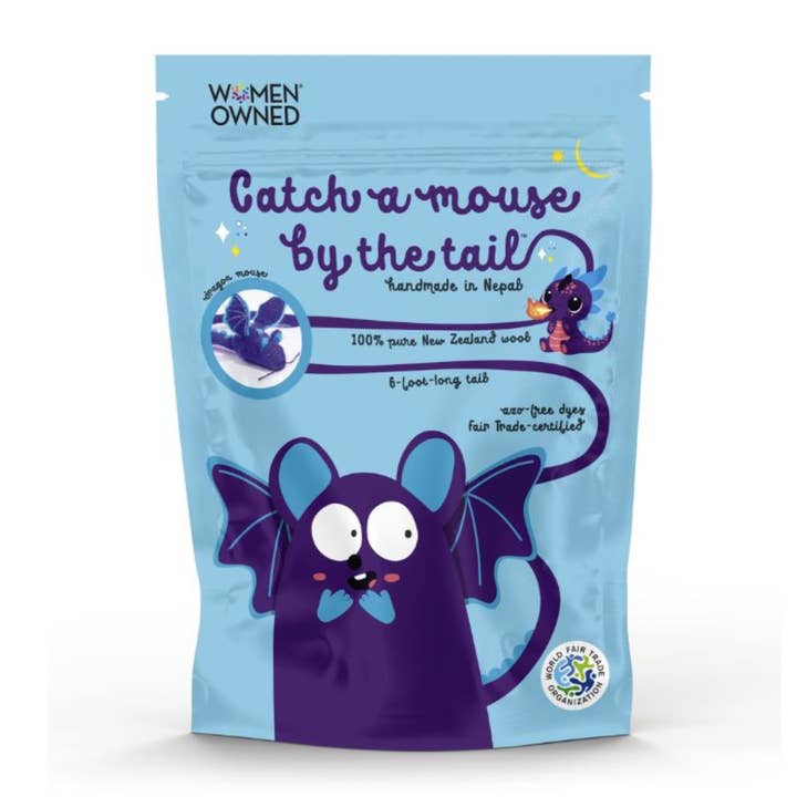 Cat in the Box LLC – wholesale Leksak - Katt – Ullmus Kattleksak med 6-fots svans - röd regnbågsenhörning drake27