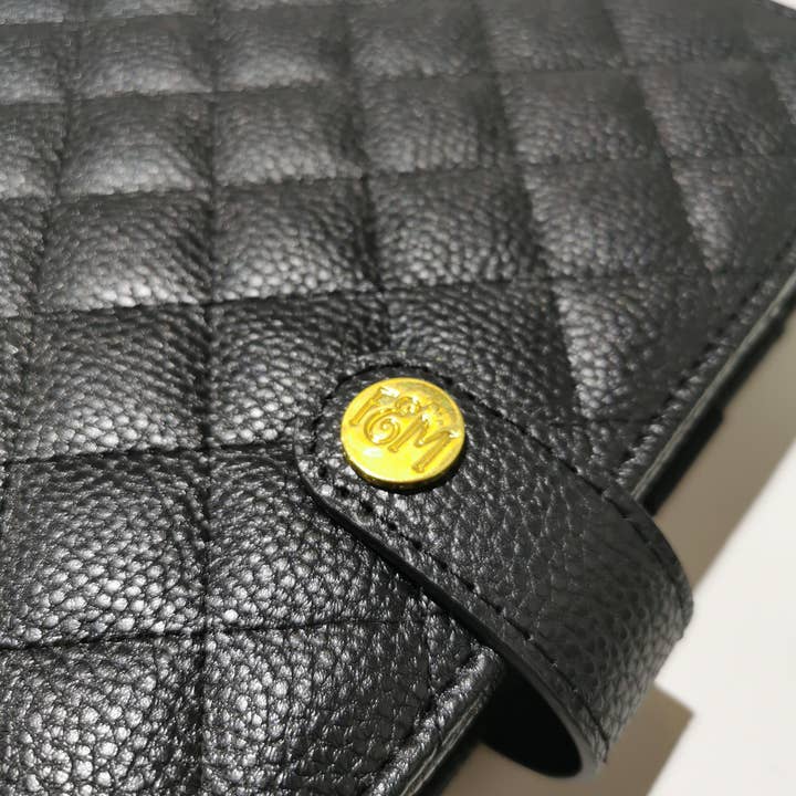 Fox & Moon – wholesale Planner – Black Quilted Personal Planner3