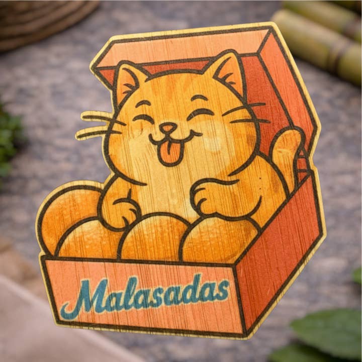 Malasada Muncher for wholesale by Bamboo Wood Stickers