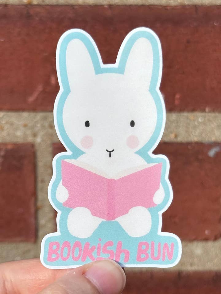 Clem the Bookish Bun Sticker for wholesale by Clem & Co.