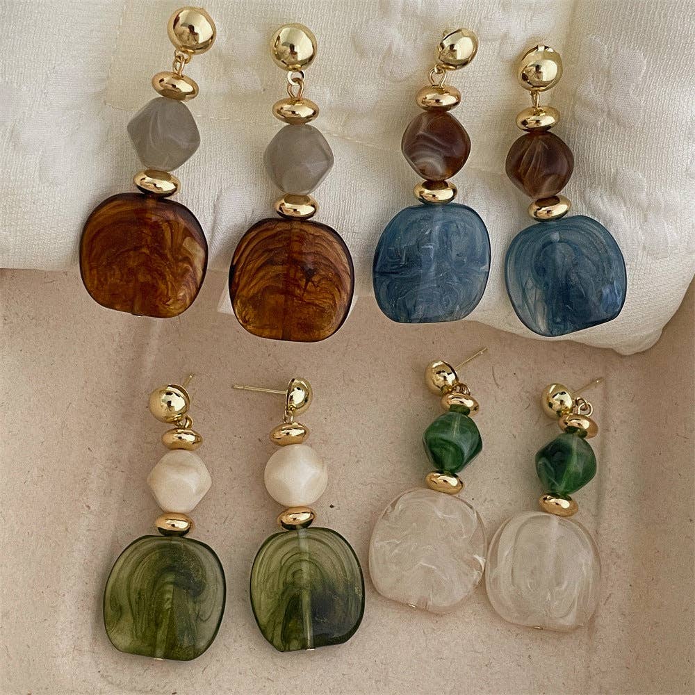 Dipped Shop - Wholesale Dangle Earrings - Vintage Geometric Acrylic Drop Dangle Earrings DP25E5985