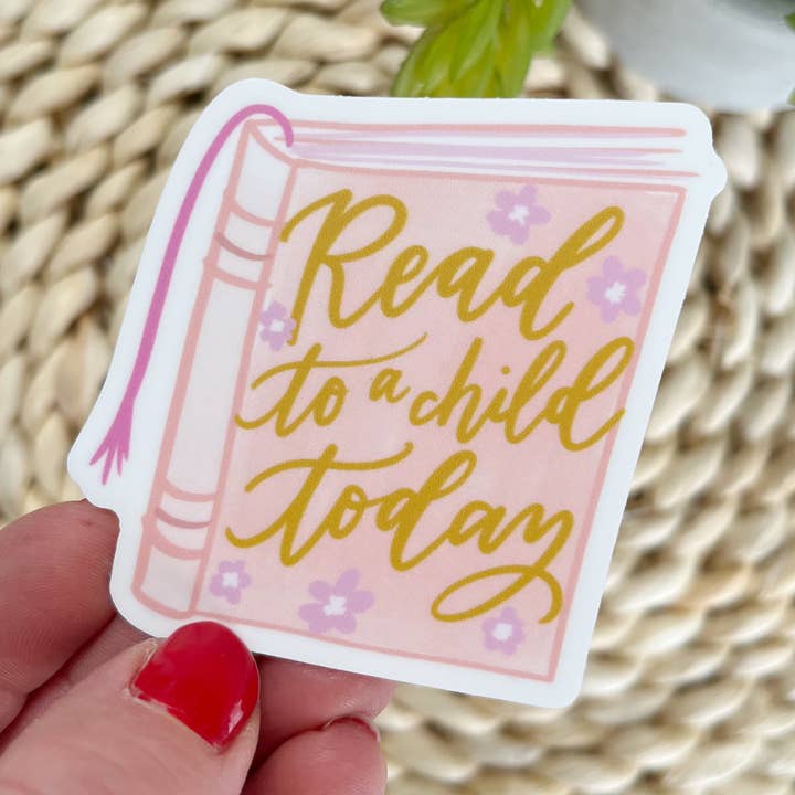 Autocollant « Lisez à un enfant » | Cadeau pour enseignant, bibliothécaire, Bookworm pour la vente par Prairie Letter Shop