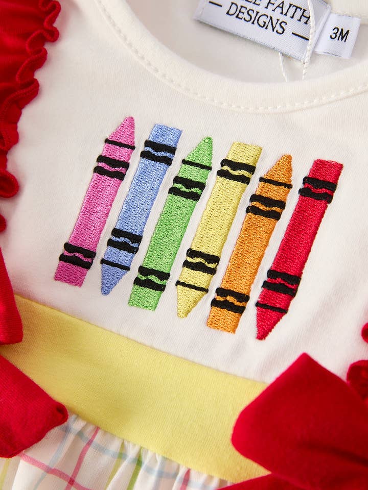 Rylee Faith Designs - Wholesale Rompertje - Baby - Terug-naar-school geborduurde meisjesromper8