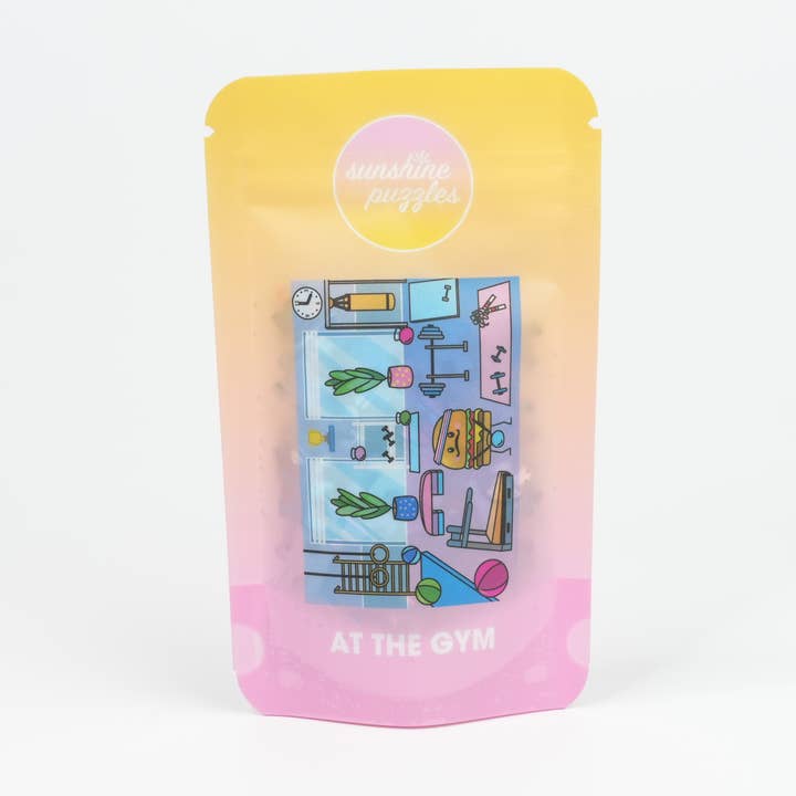 AT THE GYM, 99 Piece Mini Puzzle for wholesale by Sunshine Puzzles