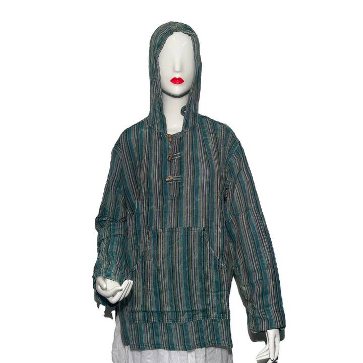 Randig stonewash-hoodie (ST-HOOD-MA-2207) för wholesale av Shop Therapy