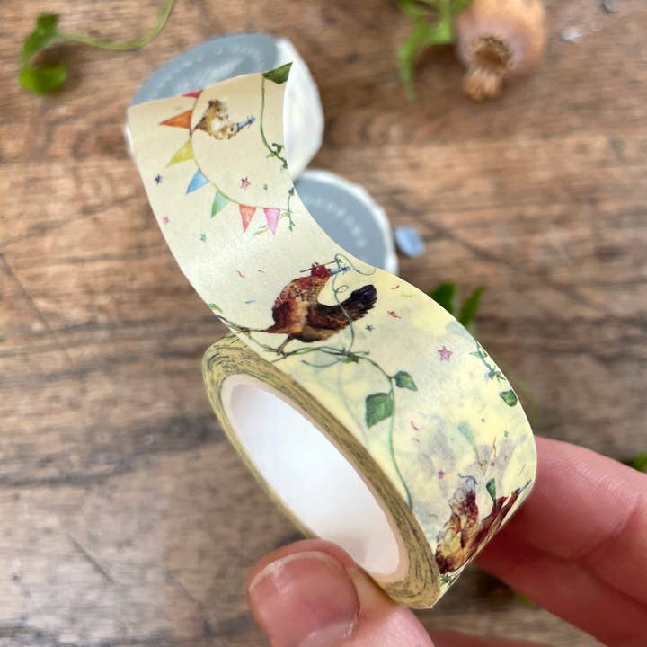 Georgiou Draws - Wholesale Washi tape - Party Chickens Washi Tape | Whimsical Chicken Illustration2