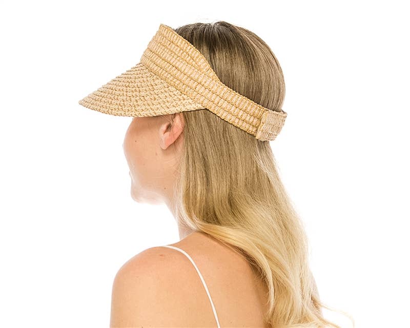 DNMC - Vente Visière – femme - Visière de soleil en paille chinée9