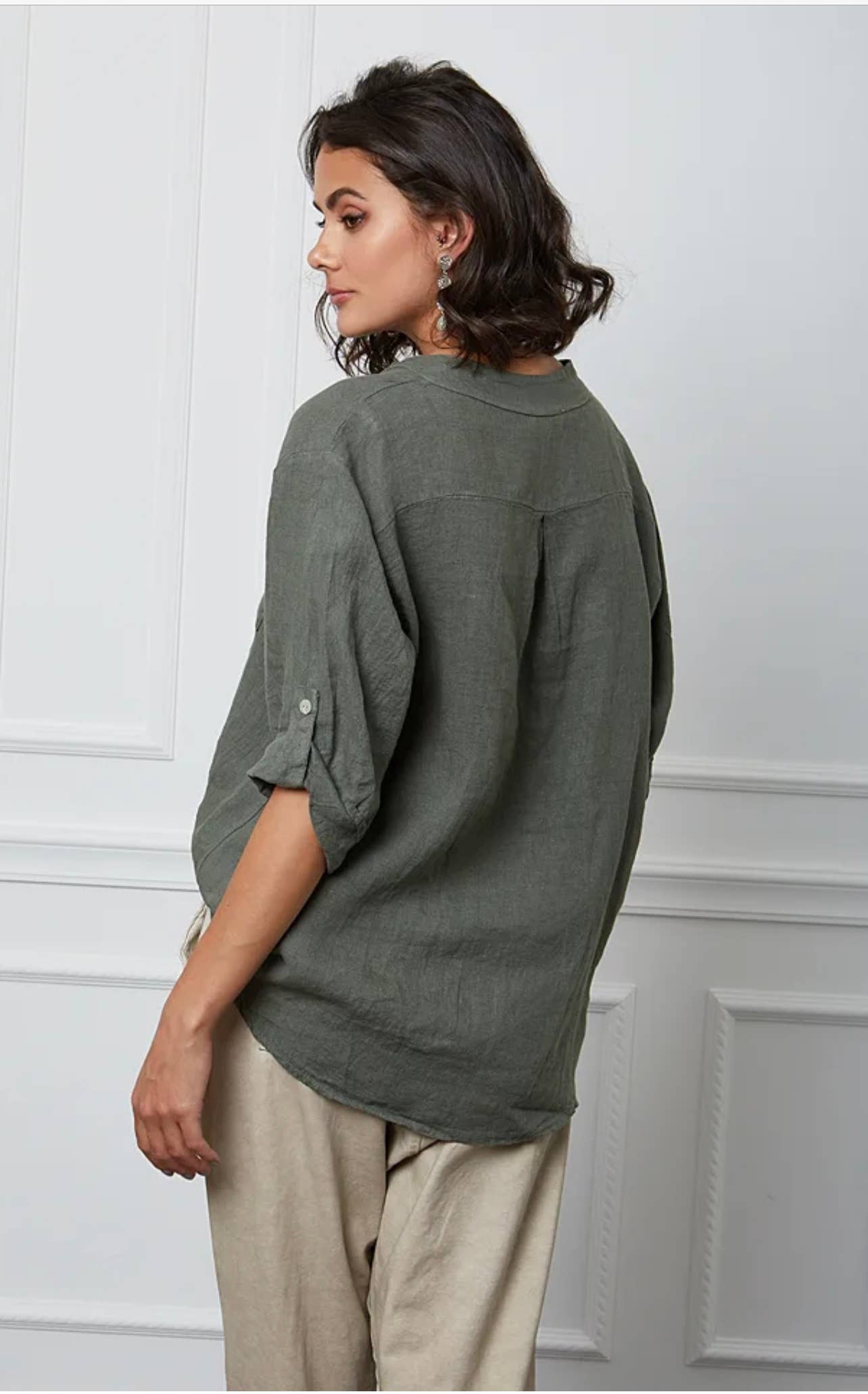LÉA & LUC - Wholesale Button Down Shirt - Women's - 100% Linen Blouse REF. 636713