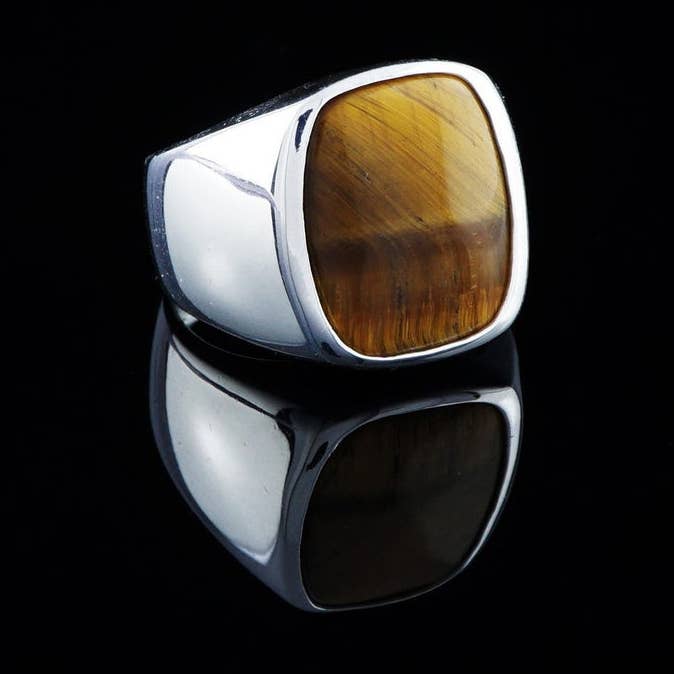 Mens Tiger Eye Ring Sterling Silver for wholesale by Ephesus Jewelry