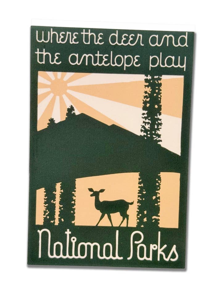 Deer and Antelope Play - National Parks Sticker for wholesale by Old Try