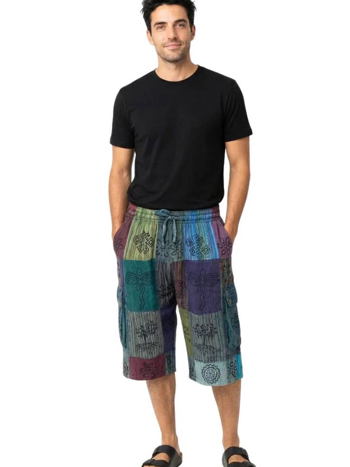 Enzo Patchwork Shorts för wholesale av Ark Imports