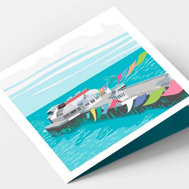 Cromer Pier Norfolk Card for wholesale by Betty Boyns Designs
