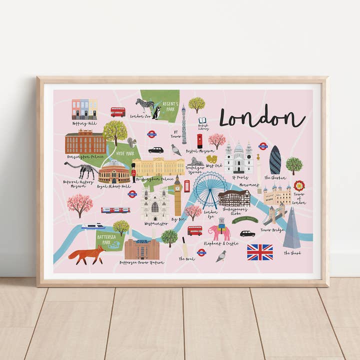 London Map Art Print for wholesale by Sarah Frances