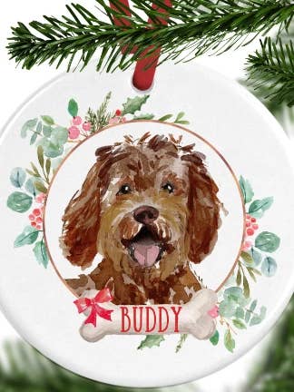 Labradoodle personlig julepynt for engroshandel hos WagATudeTags