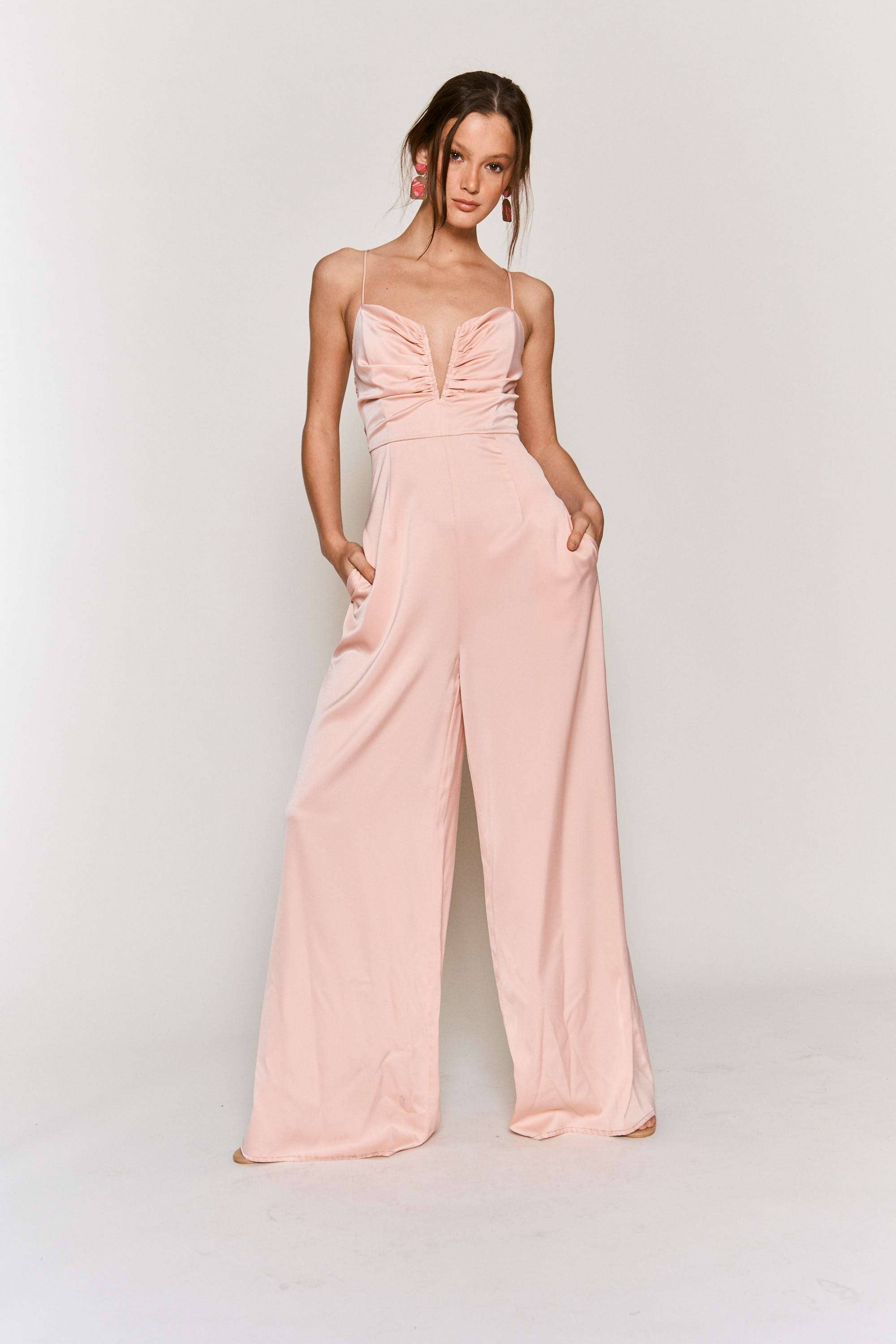 Hers & Mine – wholesale Jumpsuit – Women's – V WIRED RUCHED BUST SPAGHETTI STRAP JUMPSUIT15