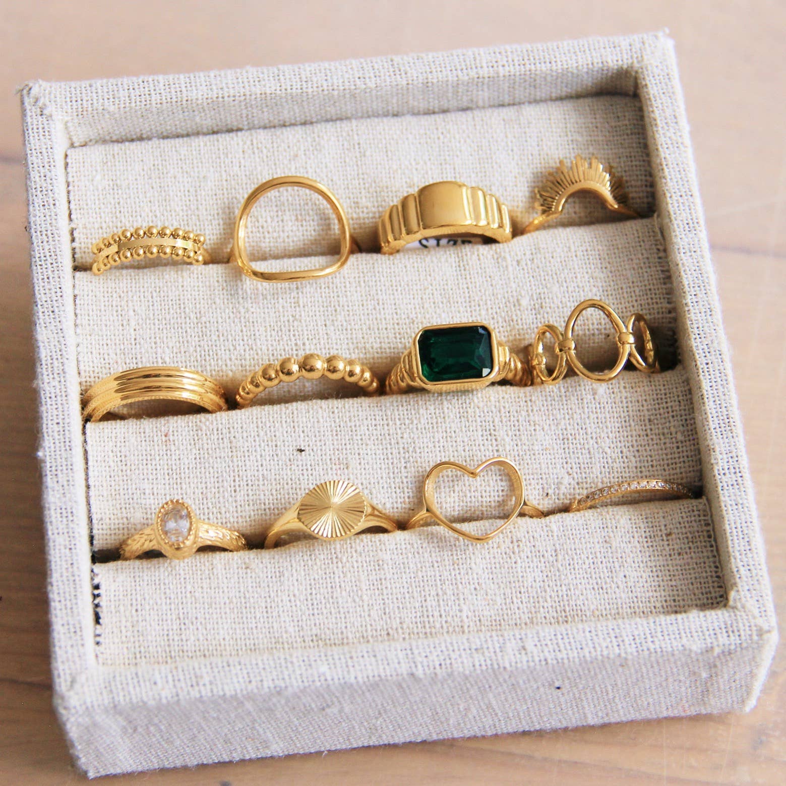 Bazou - Wholesale Band/Stacked Ring - Steel Ring With Open Round - Gold2