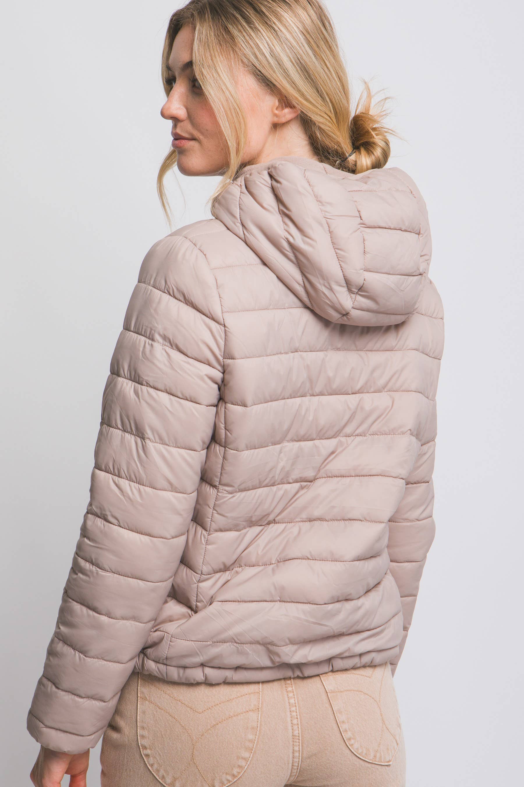 Vanilla Monkey - Wholesale Puffer Jacket - Women's - Hooded Light Puffer Jacket4