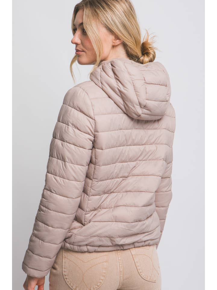 Vanilla Monkey - Wholesale Puffer Jacket - Women's - Hooded Light Puffer Jacket4