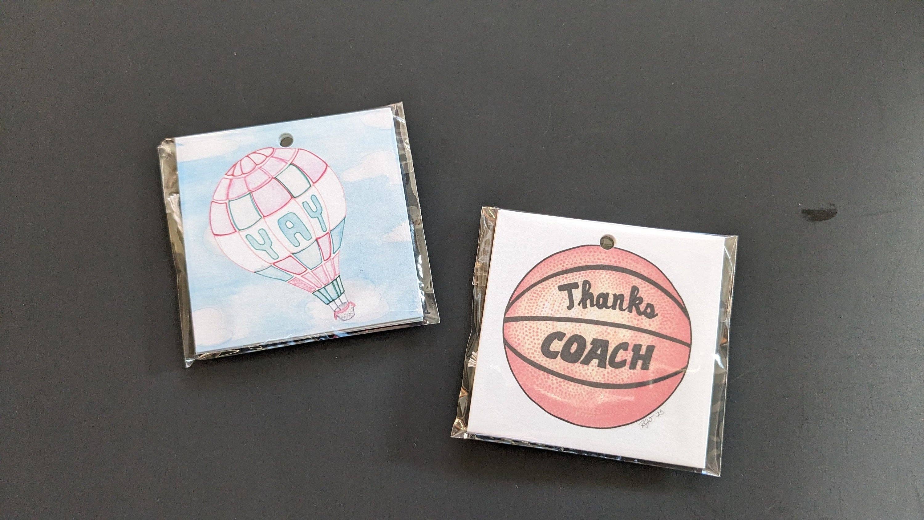 Robynnotes, LLC - Wholesale Gift Tag - Yay Pink Hot Air Balloon Gift Tags- Set of 42