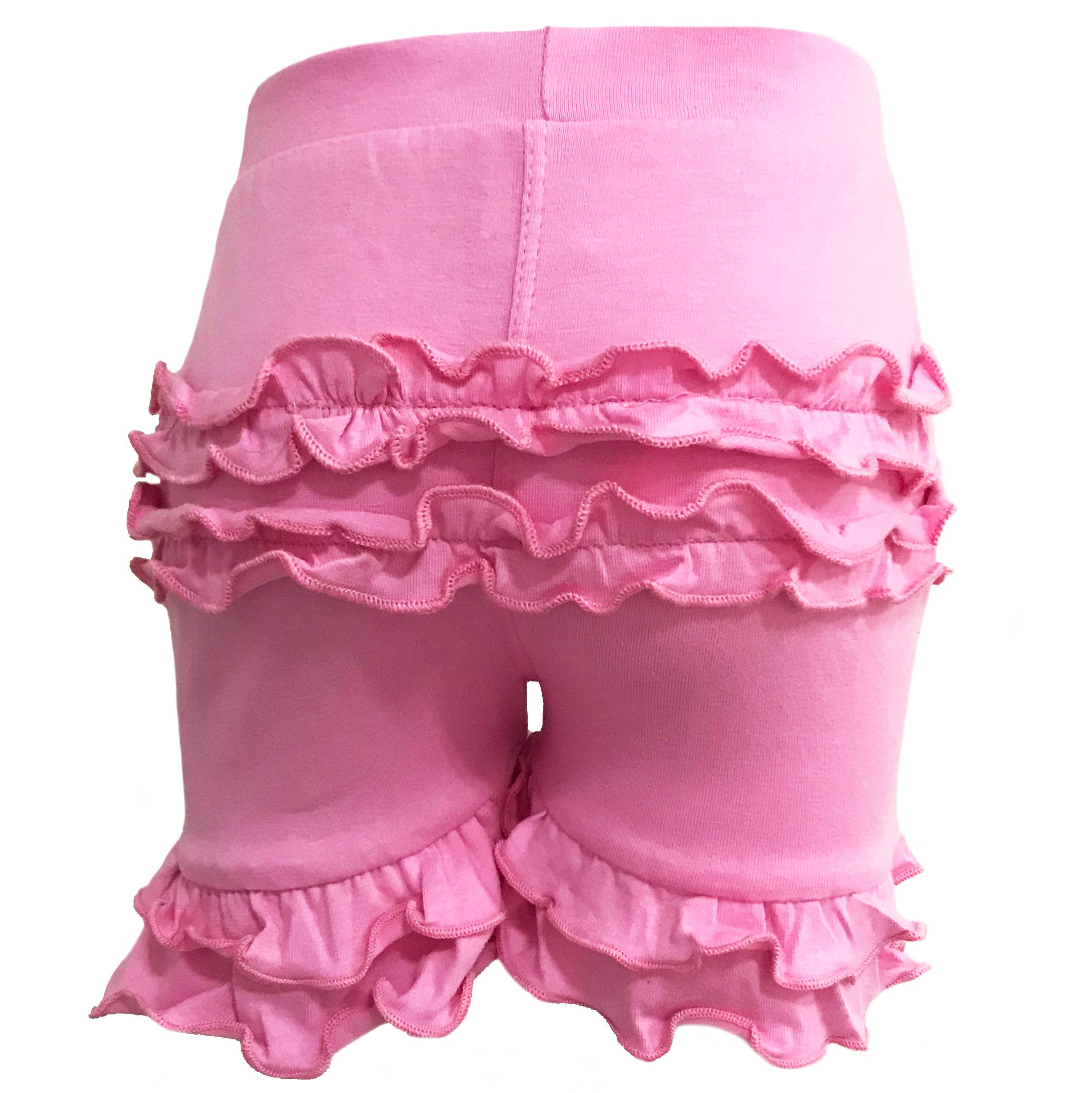 AnnLoren – Großhandel Shorts – Kinder – Annloren Po Shorts für Babys und große Mädchen mit Rüschen, rosa, Sommer
