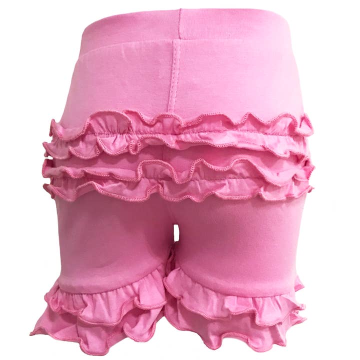 AnnLoren – Großhandel Shorts – Kinder – Annloren Po Shorts für Babys und große Mädchen mit Rüschen, rosa, Sommer0