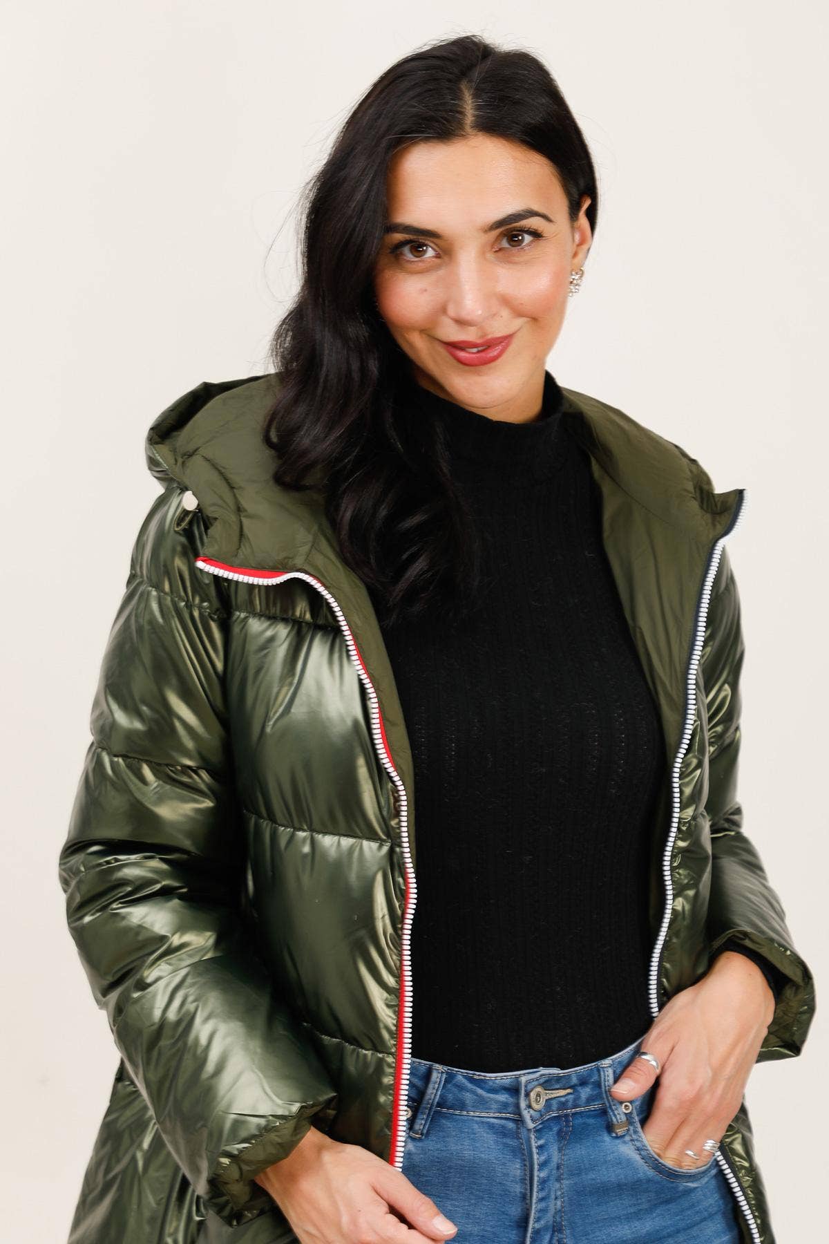 Attrait Paris - Wholesale Puffer Jacket - Women's - Mid-length reversible waterproof puffer jacket27