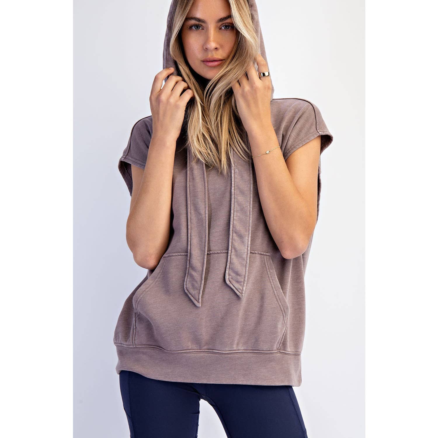 Rae Mode - Wholesale Hoodie - Women's - MINERAL WASHED TERRY SLEEVELESS HOODIE SWEATSHIRT8
