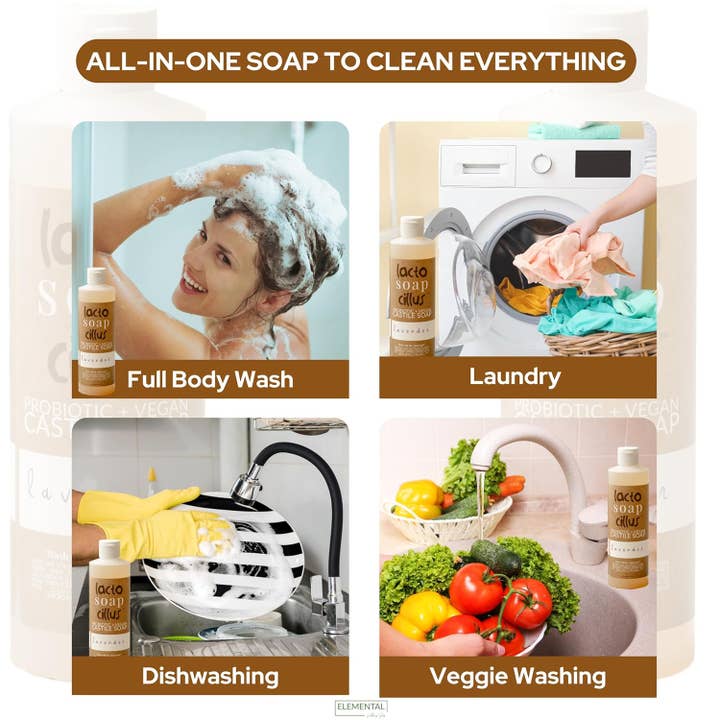 Elemental Wellness | Soap & Toxin-Free Living – wholesale Body wash/shower gel – Lavender Castile Soap | 100% Natural Soap | Palm Oil Free2