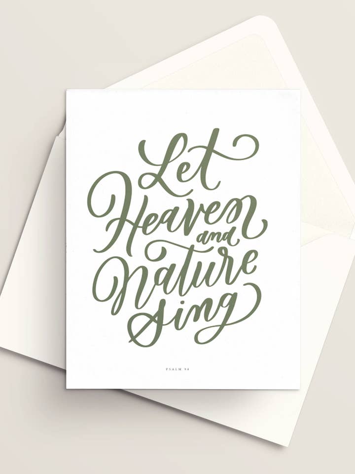 Let Heaven and Nature sing (Psalm 98) Christmas greeting card | Christian greeting card | Hand-made greeting card | Holiday greeting card | Christmas cards | Christmas 2025 | Faith-based for wholesale by Vivi Furlong