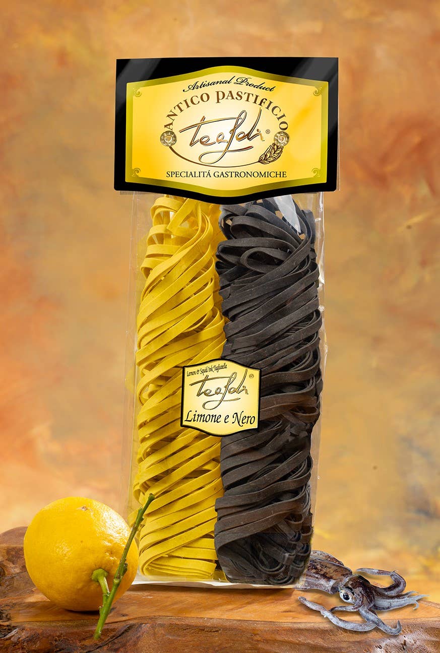 ANTICO PASTIFICIO TEALDI SRL (Tealdi) - Wholesale Pasta - Tagliatelle Lemon and Black 250g0