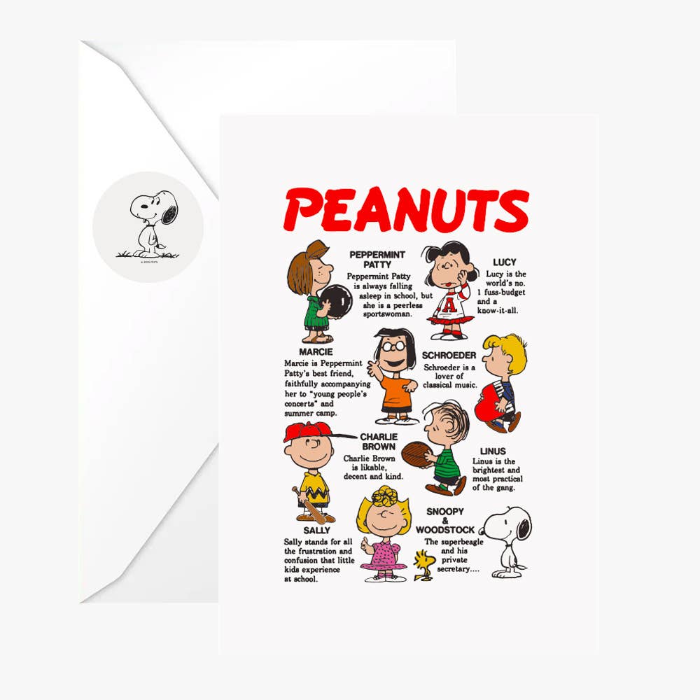 Titlee – wholesale Everyday greeting card – Double card with envelope + sticker • Peanuts gang0