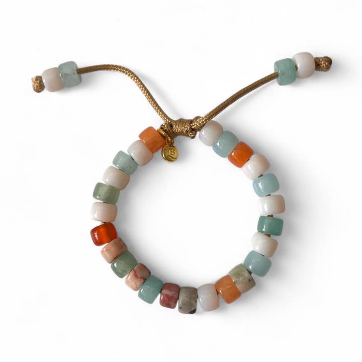 Sunset Beach • Bracelet orné de pierres précieuses pour la vente par LB Beadz