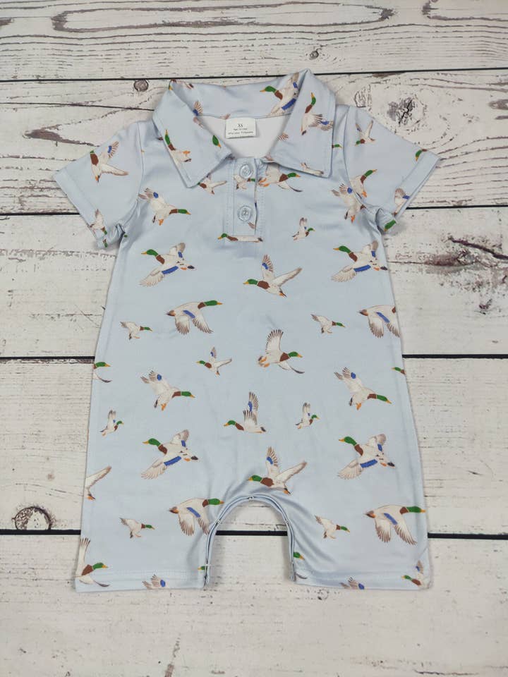 Entenbedruckter Baby-Jungen-Strampler für den Großhandel von sassy kids palace