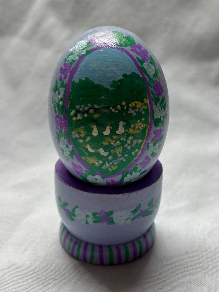 Flower Field Hand Painted Easter Egg for wholesale by Megan Lindsey Illustration