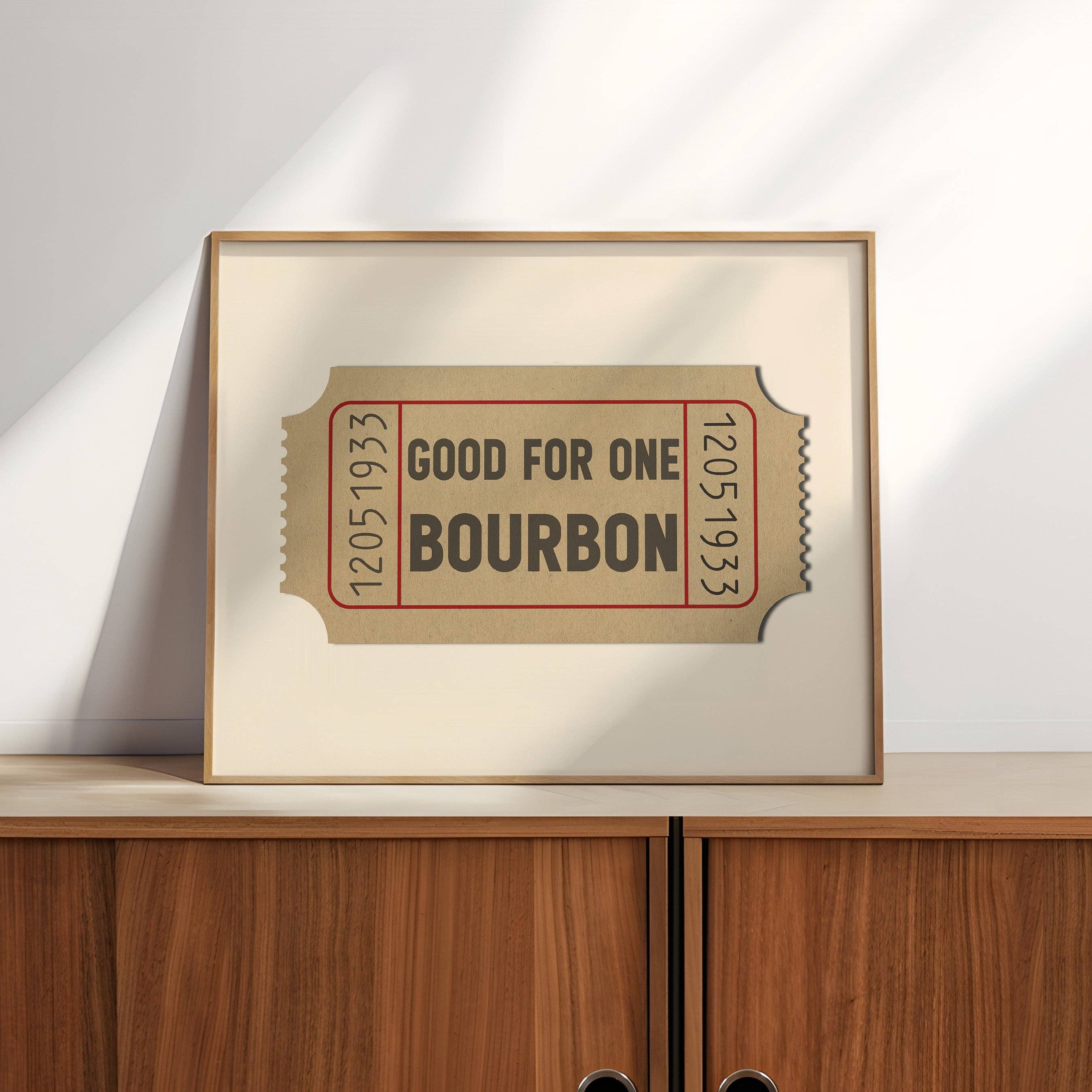 Tejas Country Club - Wholesale Art Print - Good For One Bourbon Ticket Stub Art Print3