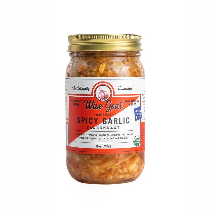 Wise Goat Organics LLC - Wholesale Pickled vegetables - Spicy Garlic Kraut1