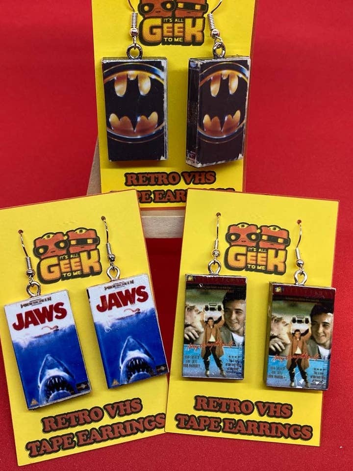 Mini VHS Earrings for wholesale by It's All Geek to Me