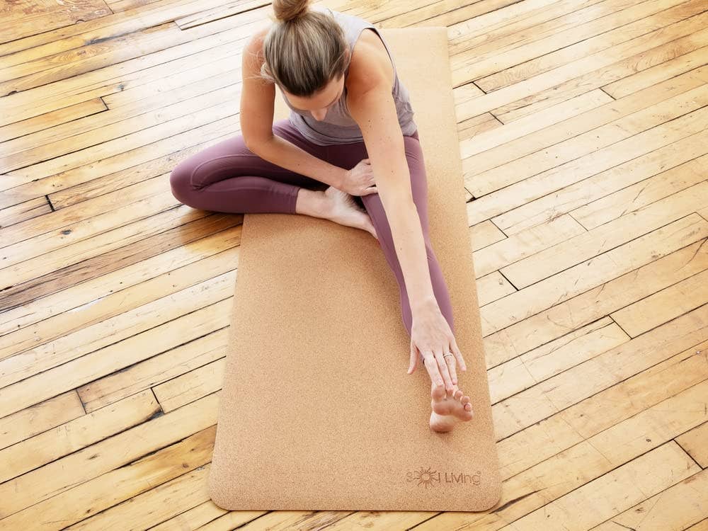 Yoga Mat Cork Non Slip Extra Thick Exercise Mat - Brown for wholesale on Faire4