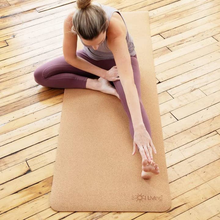 Yoga Mat Cork Non Slip Extra Thick Exercise Mat - Brown for wholesale on Faire4