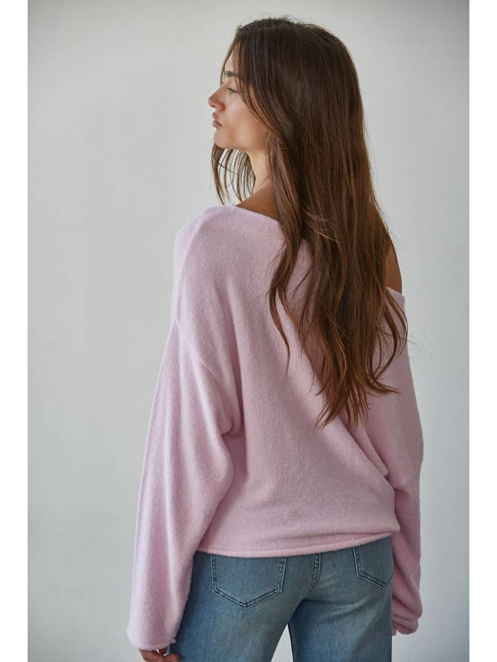 By Together - Vente Pull en maille – femme - W1542 | Pull en tricot à encolure bateau et manches longues