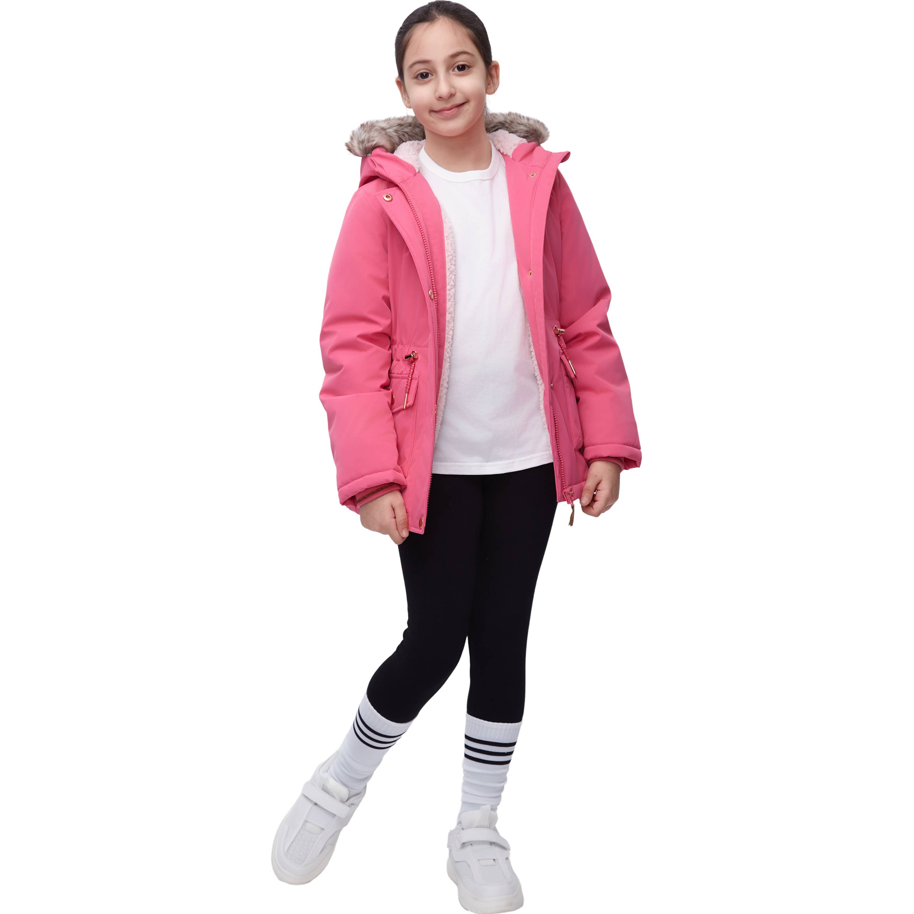 Rokka & Rolla - Wholesale Parka - Kids - Girls' Hooded Parka Jacket Fleece Lined Winter Coat25