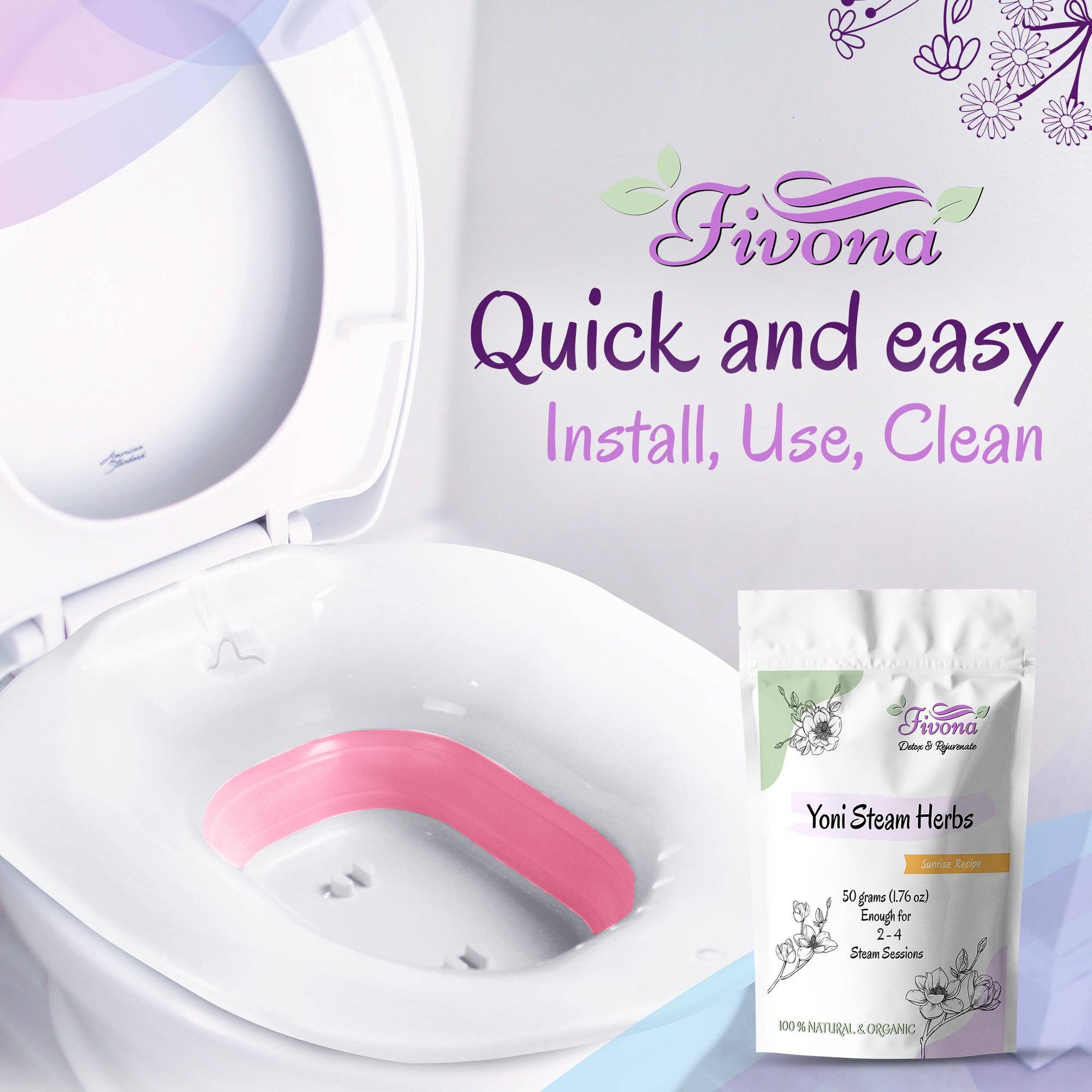 FIVONA - Wholesale Health/Detox Tea - Fivona 2-in-1 Yoni Steam Kit Foldable Seat, Herbs (Sunrise)5