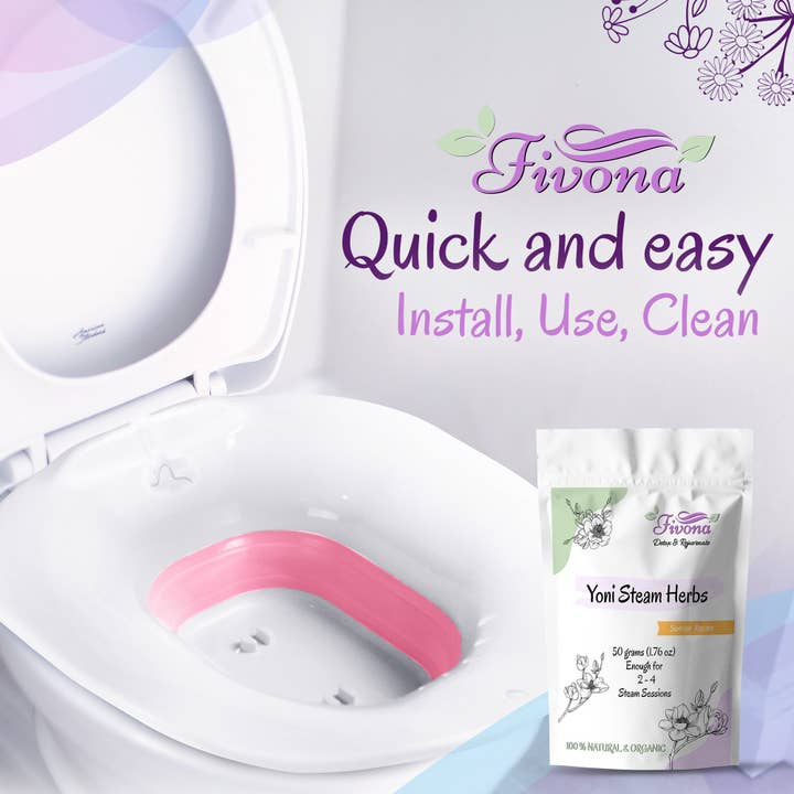 FIVONA - Vendita all'ingrosso Tisane salutari e depurative - Sedile pieghevole Fivona 2 in 1 Yoni Steam Kit, Herbs (Sunrise)5