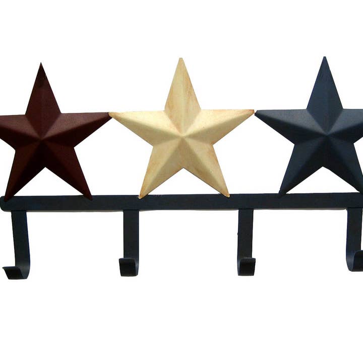 3 Stjerner Tin Wall Bøjle, Multi-Farvet - 15" Tall for engroshandel hos Birch Maison