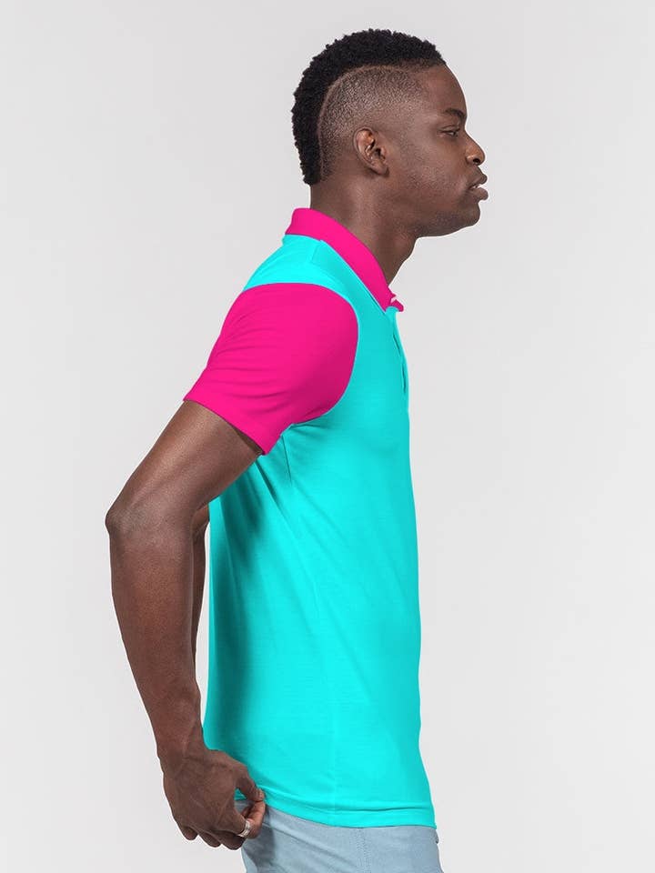 DMC Aqua Men's Short Sleeve Polo for wholesale by Don Majure