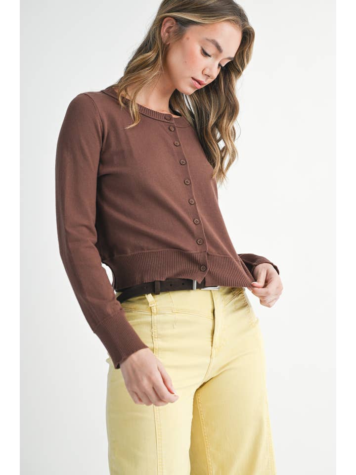 AEMI + CO - Wholesale Cardigan - Women's - 5176GN Ribbed Button-Up Knit Cardigan36